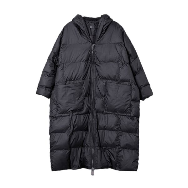 

winter hooded long sleeve solid color black cotton-padded warm loose big size jacket women parkas fashion