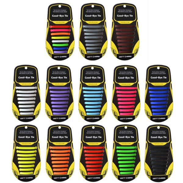 

16 pcs lazy silicone shoelaces i-shaped designer casual sports elastic no tie shoes laces 12 colors 8 sizes, White;pink
