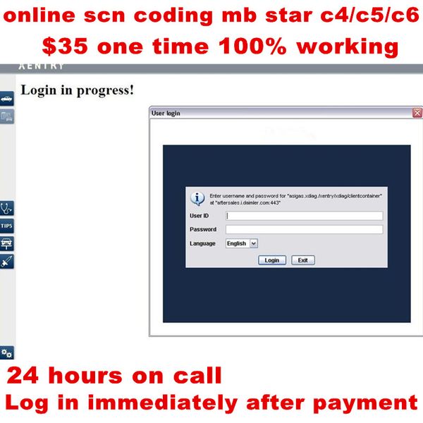 

2019 one time server log in online scn coding for diagnostic tool mb star c4 sd c5 sd connect compact c6 for mb cars