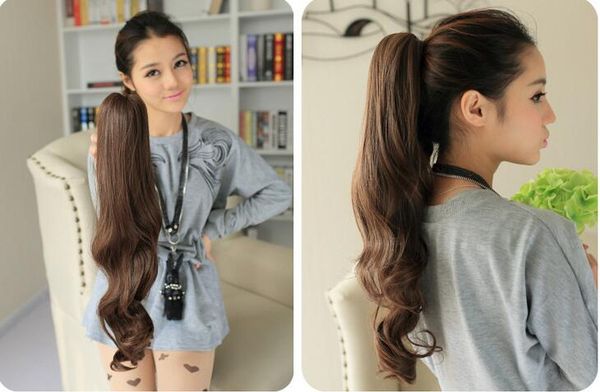 Wig Piece Ponytail Female Long Hair Long Curly Hair Big Wave