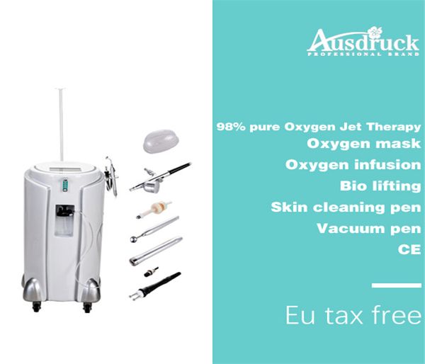 

professional oxygen jet therapy skin care beauty salon machine oxygen peeling oxygen infusion mask bio face lift wrinkle removal, Black;white