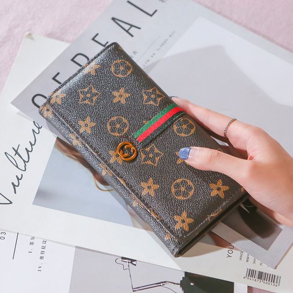 

дизайнерские сумки шить длинные складные дамы кошелек 2020 новая мода роскошные сумки дикий портмоне 2020, Red;black