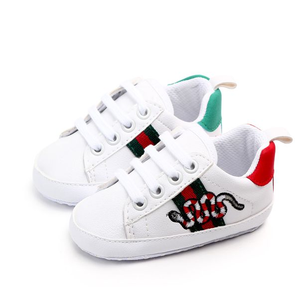 

baby shoes newborn boys girls first walkers kids toddlers lace up pu sneakers prewalker white shoes 0-1t