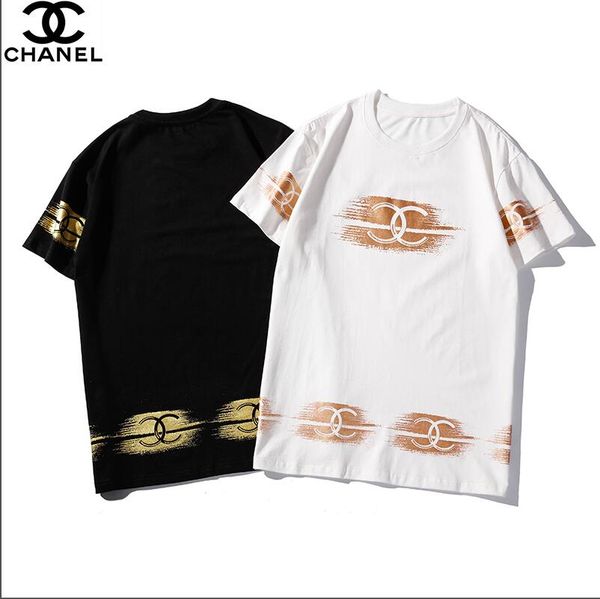 

2020 new chnael mens designer shirt summer casual t shirts for men women short sleeve shirt brand clothing letter pattern printed tees, White