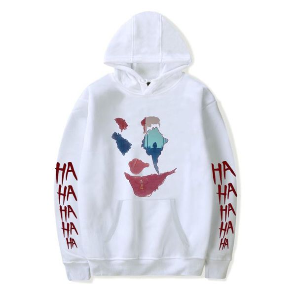 

joker men's fashion casual hooded clothes joker men's new print hooded trend, Black