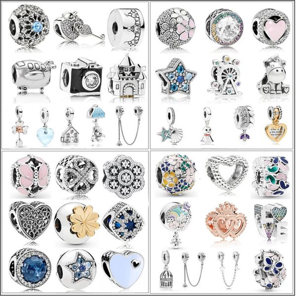 

2019 spring series blooming watering can charm fit pandora bracelet bangle flower colour story charm bead diy jewelry, Black