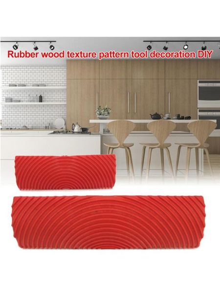 

wood grain tool embossed paint roller wood pattern graining tool with rubber handle for wall decoration