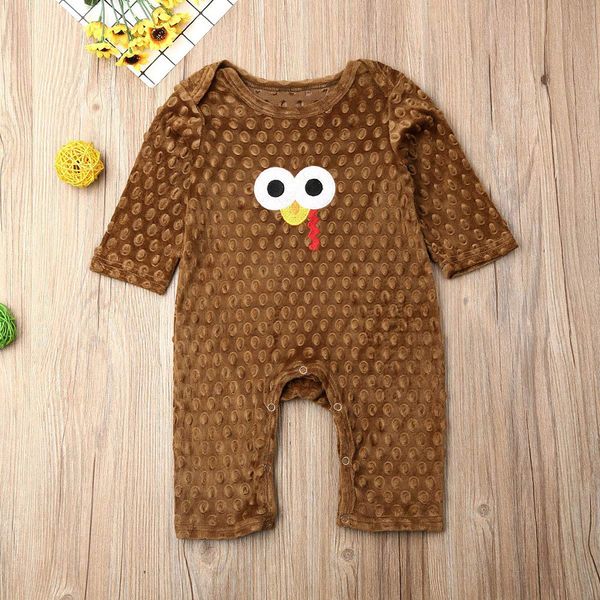 

newborn infant baby boy girl cloth thanksgiving pure color romper clothes outfits cotton blend o-neck long sleeve solid color, Blue