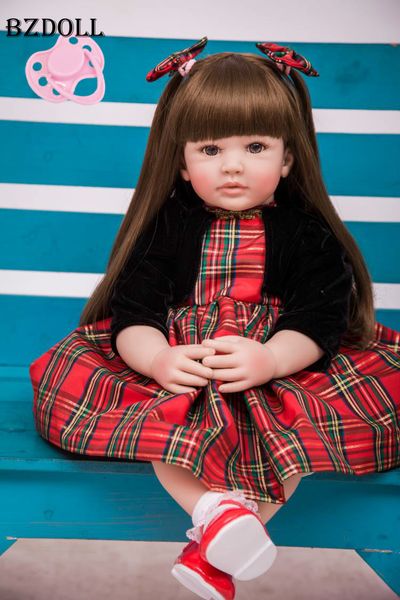 

60cm silicone reborn toddler toy 24" lifelike vinyl princess girl baby doll birthday gift play house toy y200111