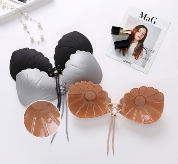 

Silicone invi ible bra elf adhe ive pu h up traple bra hell hape formal dre wedding evening ilicone bra 3 color 60pc