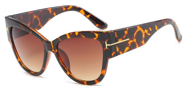 

fashion cat eye gradient tom sunglasses women oversize square classic brand designer shades uv400 men's sun glasses lunettes 7710, White;black