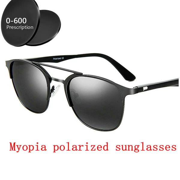 

prescription myopia polarized sunglasses men women 0 to -600 minus degree optical double beam polarized sun glasses male fml, White;black