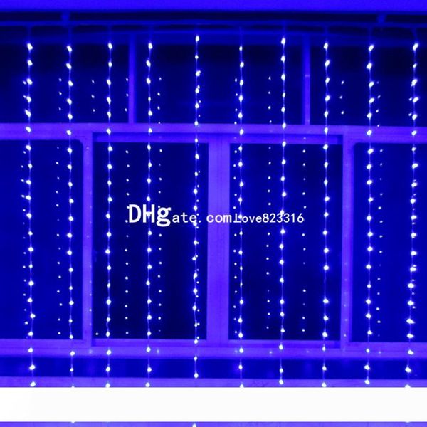 

6m * 3m 640 led потока воды снега эффект занавес привел водопад гирлянды 3m * 3m christmas xmas свадьбы фона сад 11-24