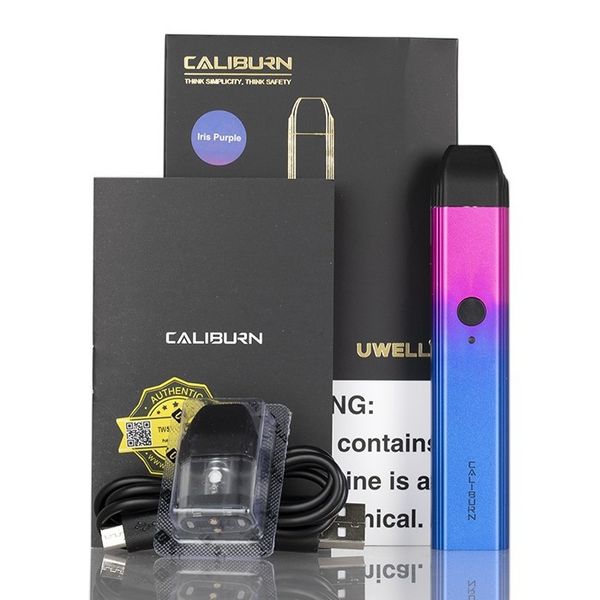 

Hot selling Original UWELL CALIBURN Portable POD System Starter Kit 11W Built-in 520mah with 2ml Pod Cartridge Draw-activated & Button