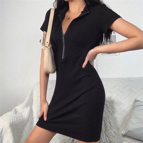

fly dress summer designer short sleeve slim dresses females pack hips dress womens knit zipper, Black;gray