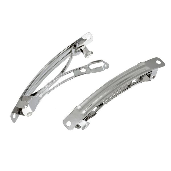 

doreenbeads 20pcs dull silver color french hair barrette clips findings 7.7x1.2cm(3"x4/8") (b21772, Golden;white