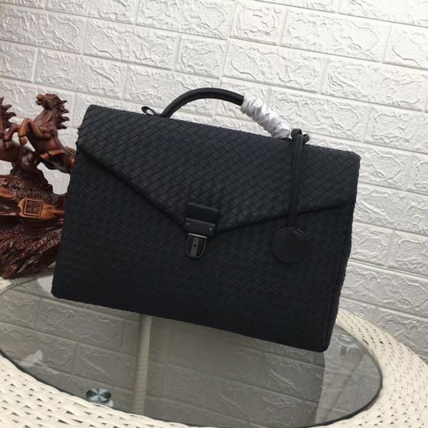 

wholesale elegant italy boar cowhide leather briefcases for men luxury messanger bags business bags black