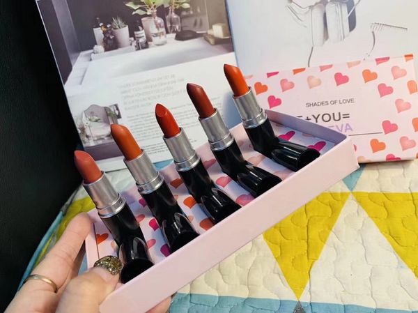 

5pcs/set new makeup matte lipstick set lipgloss rouge a levre make up lipsticks 5 colors cosmetics dhl +gift