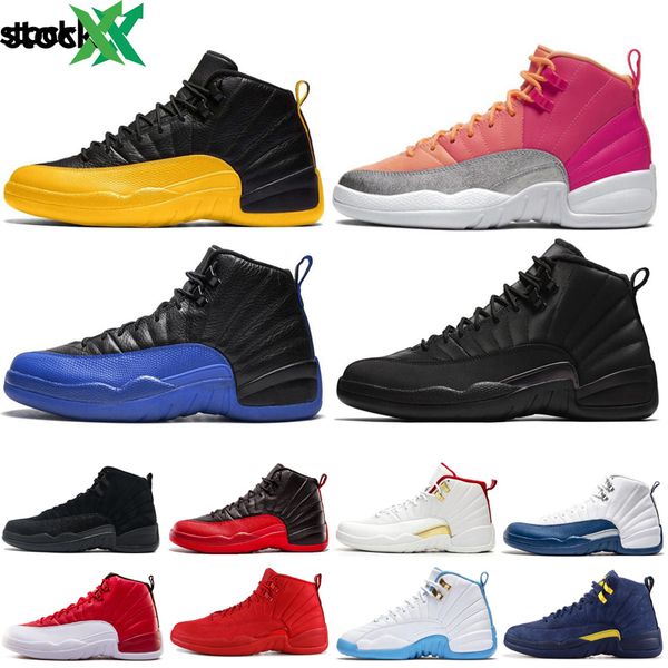 

mens designer 12 12s shoes stock x game royal winterized wntr ov white fiba mens basketball shoes sports shoes trainers sneakers, Black