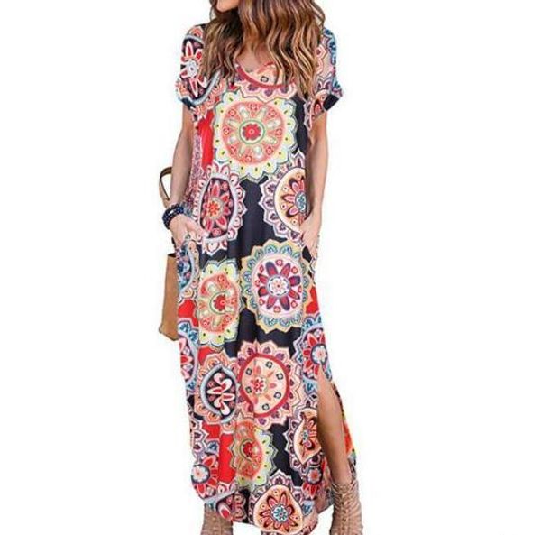 

womens designer flora printed dress fashion half sleeve v neck dresses summer womens batwing sleeve dresses, Black;gray