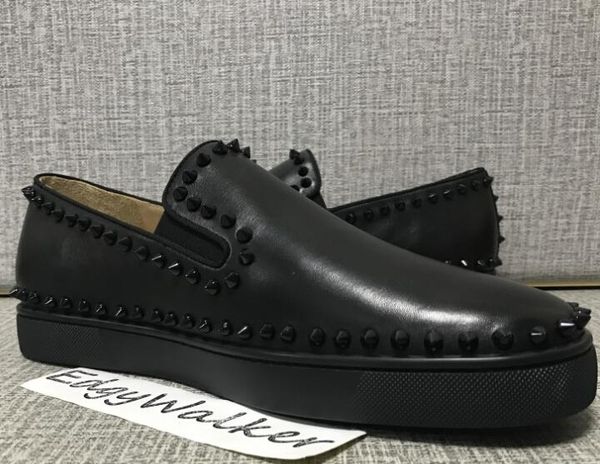 

2019 r original box luxury red bottom shoes men,red sole women genuine leather walking flat high sneaker casual shoes party t18