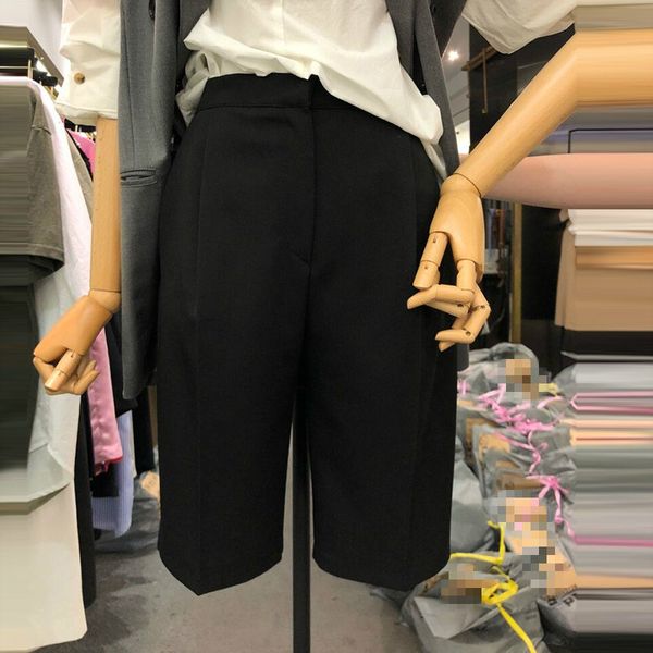 

шорты женщины сплошной моды zipper дама днище лето 2020 новая повседневный высокая талия женских прямые шорты, White;black