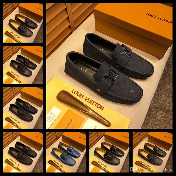

21fw italian fashion men driving shoes casual luxury brands loafers designers shoes men black moccasins plus size 46 yeye2