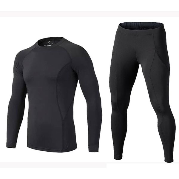 

mens compression sets sport tights leggings for basketball&football men fitness clothing compression t-shirt+tight pants 2017, Black;blue