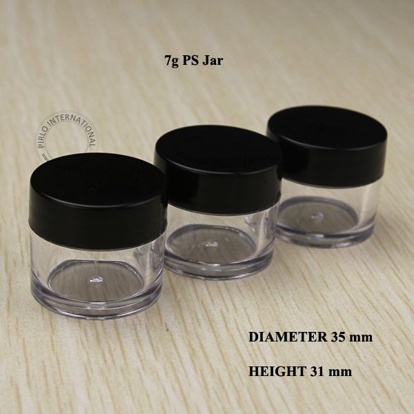 100 pcs 7g Frascos de cosméticos vazios Embalagem frasco de plástico pequeno com tampa de amostra de recipientes de potenciômetro de potenciômetro para esmalte polonês pó glitter art