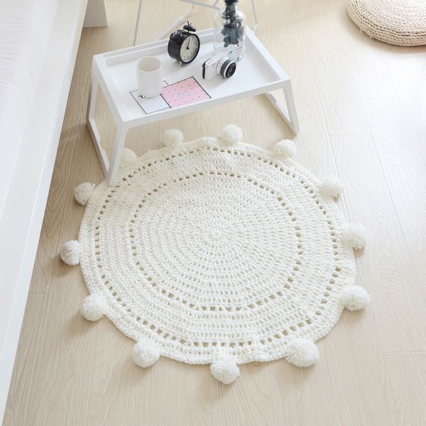 Grosshandel Gestrickte Bodenmatte 2019 Handgewebte Teppiche Runde
