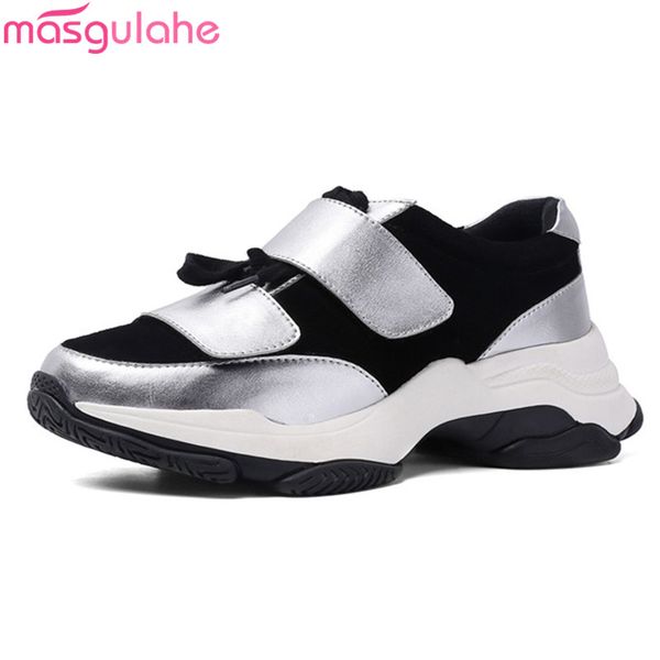 

masgulahe 2020 new arrive women sneakers comfortable casual shoes woman autumn fashion lace up sneakers black