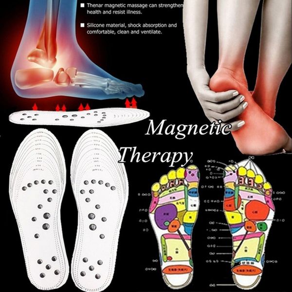 

feet massage insoles magnetic therapy weight loss acupressure slimming insoles women men foot care shoe gel inserts, Black