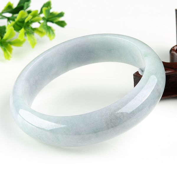 

authentic a jade jade women's bracelet myanmar 59 round bracelet natural light green floating purple send cer, Golden;silver