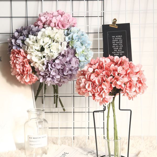

2019 new hydrangea macaron artificial flower plant bonsai wedding decoration ins wind bouquet silk flower home decoration #yl