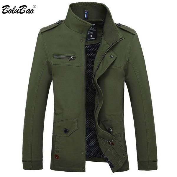 

bolubao men casual jacket 2019 new autumn winter men solid color coat men's fashion cotton slim jacket outwear, Black;brown
