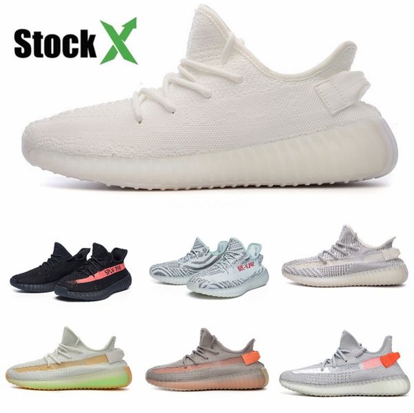 

2020 zyon tail light kanye west дизайнерские кроссовки бред earth zebra шлак светоотражающие marsh desert sage спорт кроссовок с коробкой #