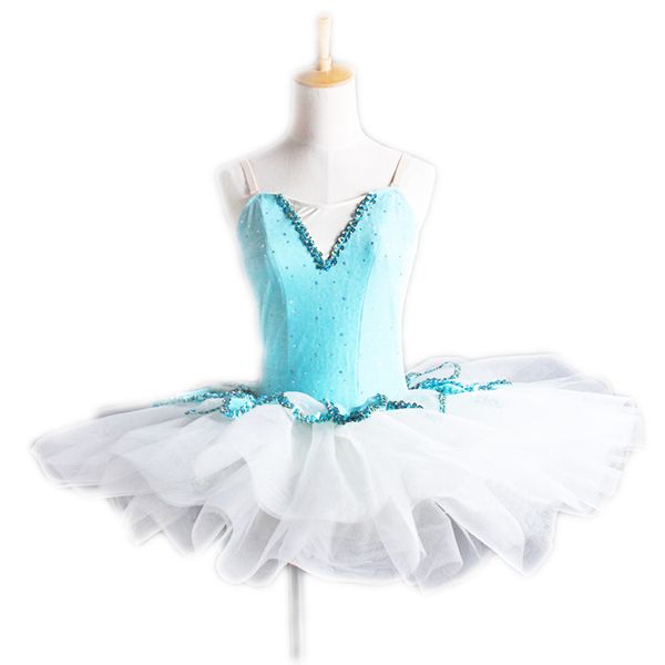 

blue feature rhinestone girls ballet tutu dance dress stage wear performance dancewear for kids children gymnastics leotard 241, Black;red