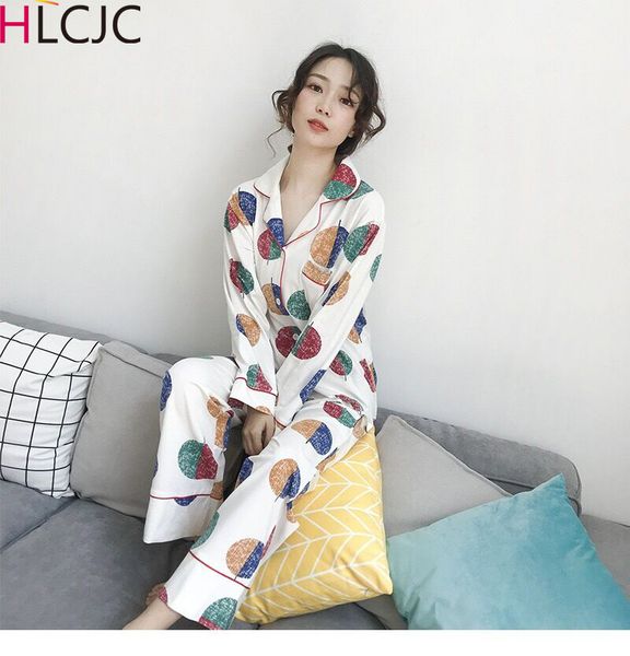 

womens pajamas sets long sleeve suit cartoon 100% cotton girls sleepwear women's pijamas suit loose home clothes pyjama femme, Black;red