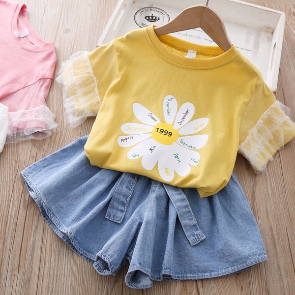 

2020 ление девоки набоѬ маленка daisy printed джинове бки и енникђ, White