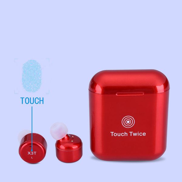 

ins fashion wireless earbuds twins x3t bluetooth headphones earphones stereo with magnetic charger box case for ios android