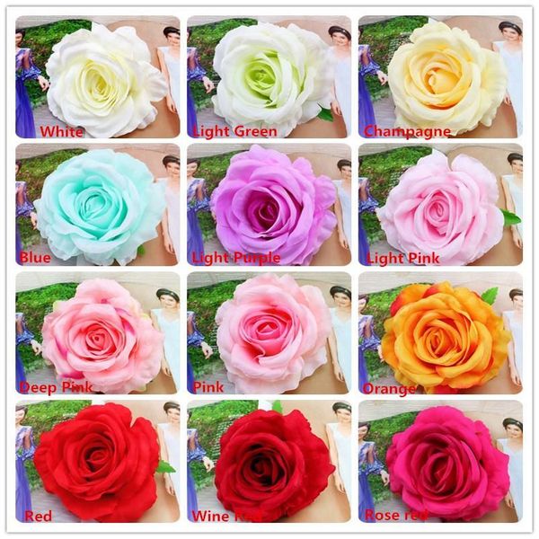 

большие розы глава искусственные цветы поддельные цветы розы heads шелковый цветок главная партия свадебные украшения цветка высокого качест
