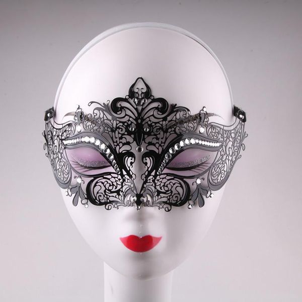 

hollow mask black beading mask for masquerade party halloween venetian carnival half face eye for dance women
