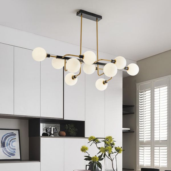 

nordic glass ball chandelier lighting modern hanging light/suspension for bedroom/living room 6/10head light fixture