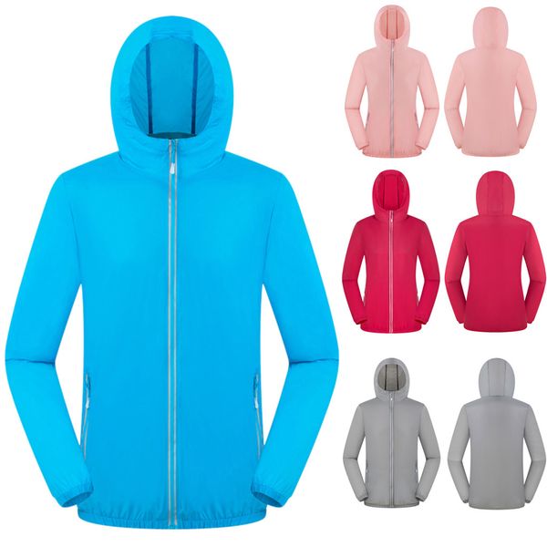 New Women Men Hooded Windproof Jacket Outdoor Bicycle Sports Quick Dry Coat Tops