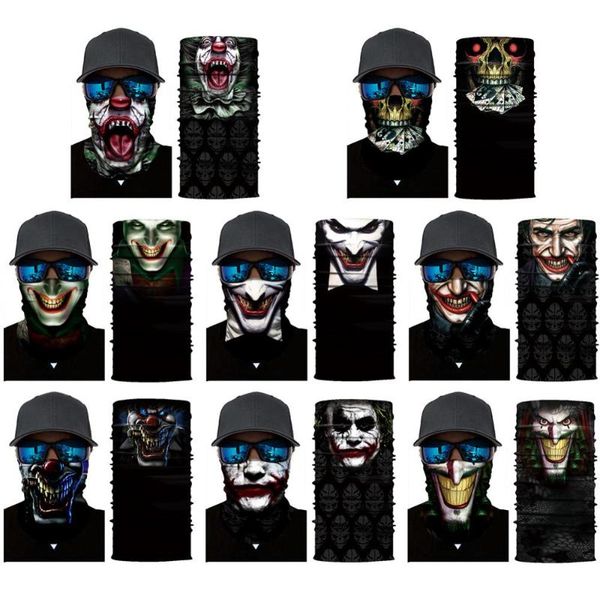 

anime hoodie skull seamless magic scarf heaewear outdoor sports bandanas cycling hiking mask neck gaiter, Black
