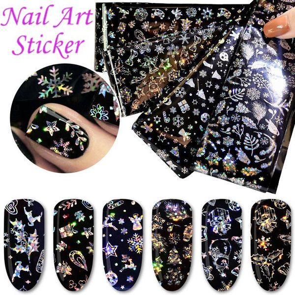 

4 шт. / Компл. Nail Art Наклейки Горячая Передача Фольга Рождество Снежинка Фольга для