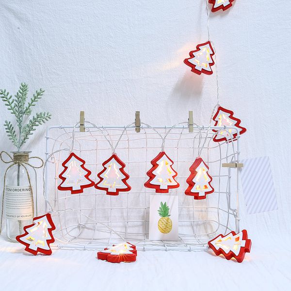 

1.15m 10 leds light wooden christmas tree shape string lights christmas home garden decorations festival supplies night light
