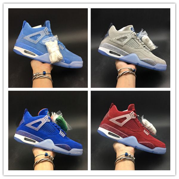 

2019 4 new bred pure money 4 unc pe florida gators basketball shoes women outdoor athletic shoes, White;red