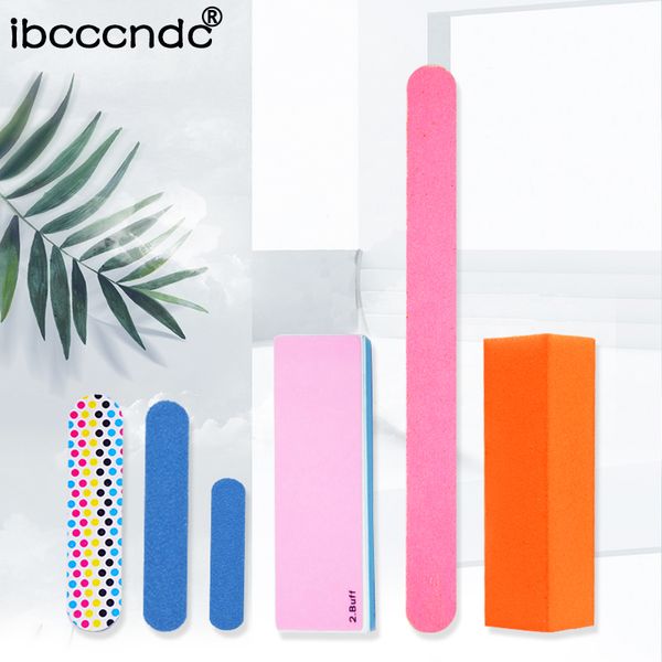 

new 6 pcs/set professional rectangular tool nail sanding files buffer block nail art salon manicure pedicure care tools kit set