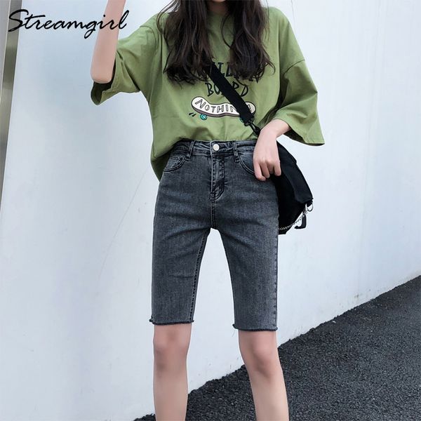 

women's shorts streamgirl high waist denim for women summer thin short jeans womens cotton stretch waisted, White;black